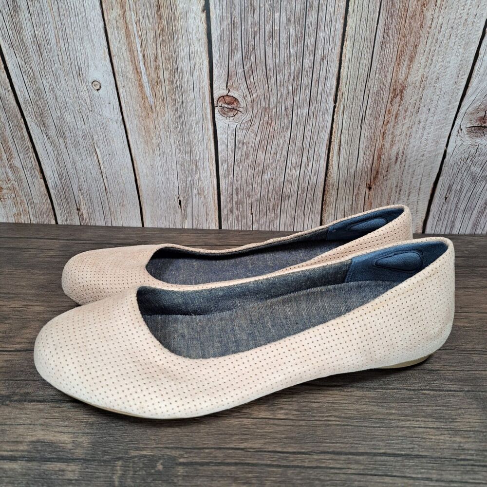 Dr Scholls Friendly 2 Suede Ballet Flat Tan Women's 10 W